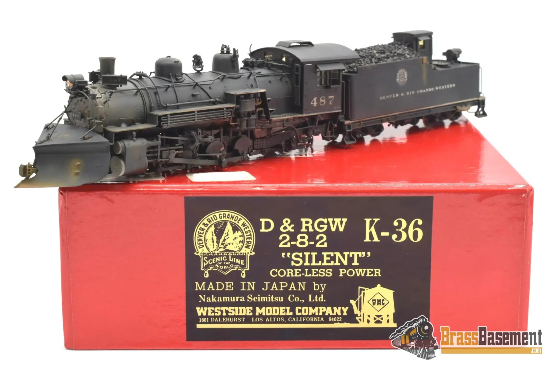 HOn3 Brass - Westside Model Co. D&RGW Rio Grande K-36 2-8-2 Craftsman  series #3 Coreless Motor