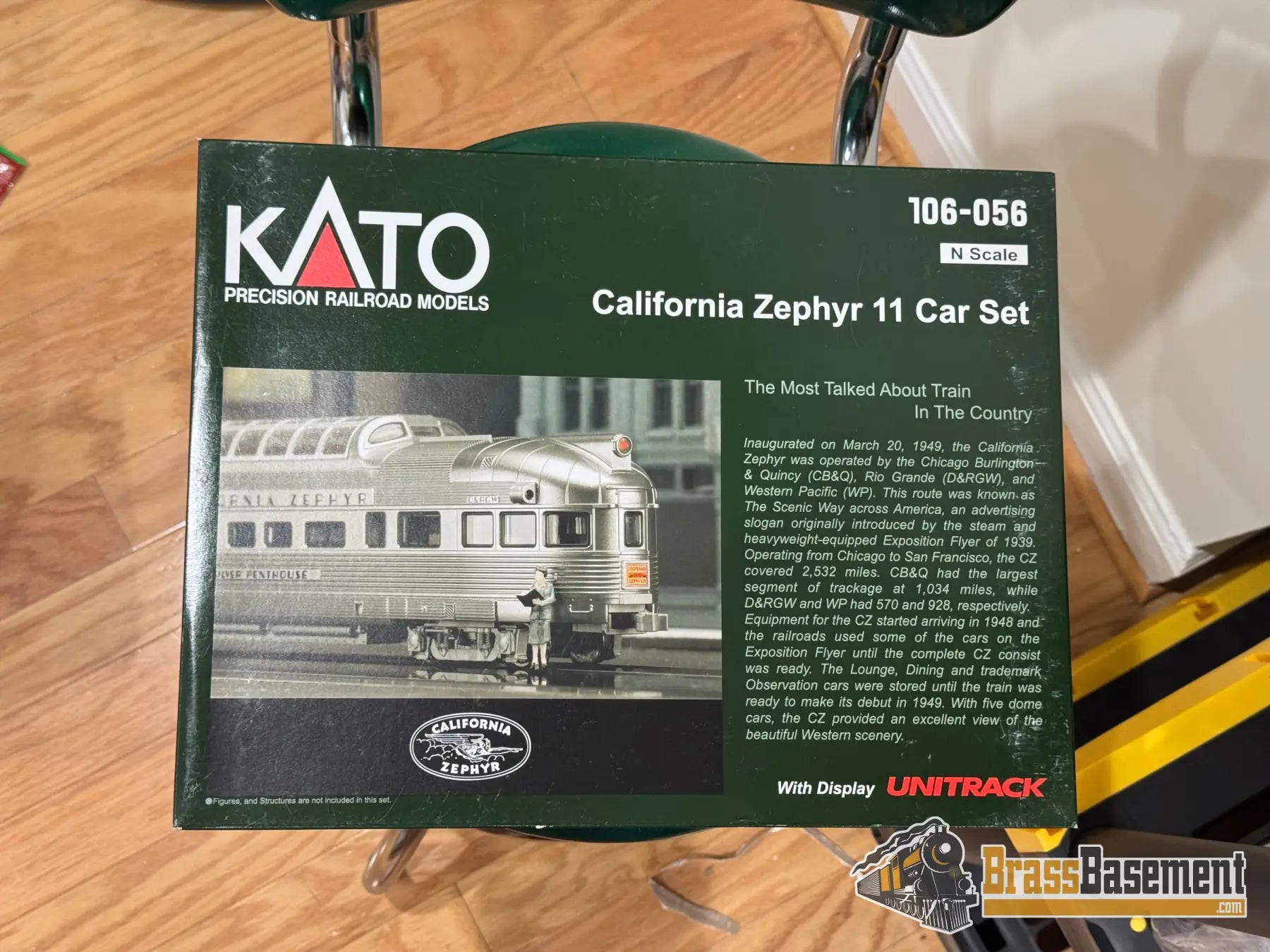 N Scale - Kato 106-056 - CB&Q DRGW WP California Zephyr 11 Car Set - M