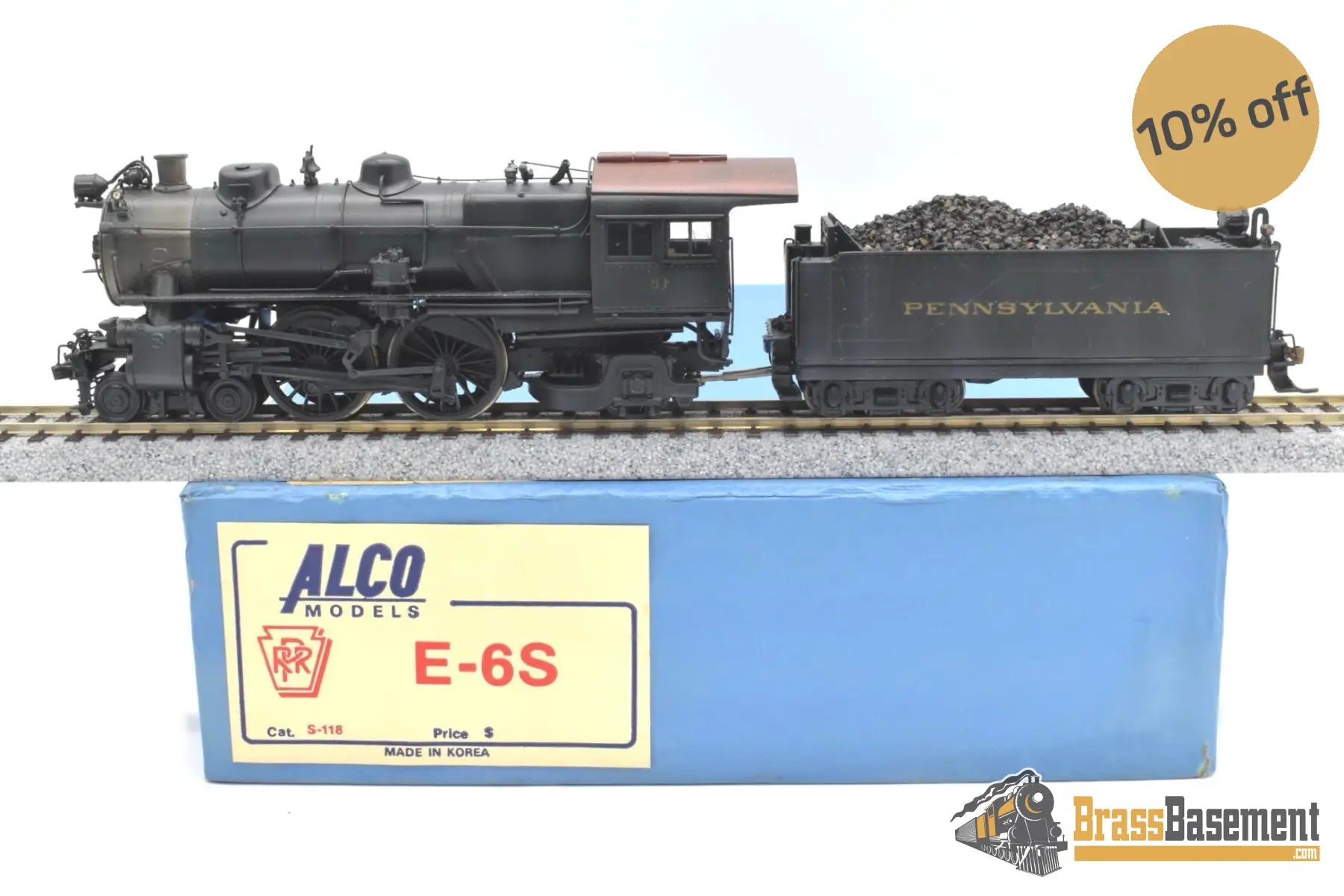 Ho Brass - Alco Models Pennsylvania Rr Prr E-6S 4-4-2 #51 Nice C/P & Weathered Steam