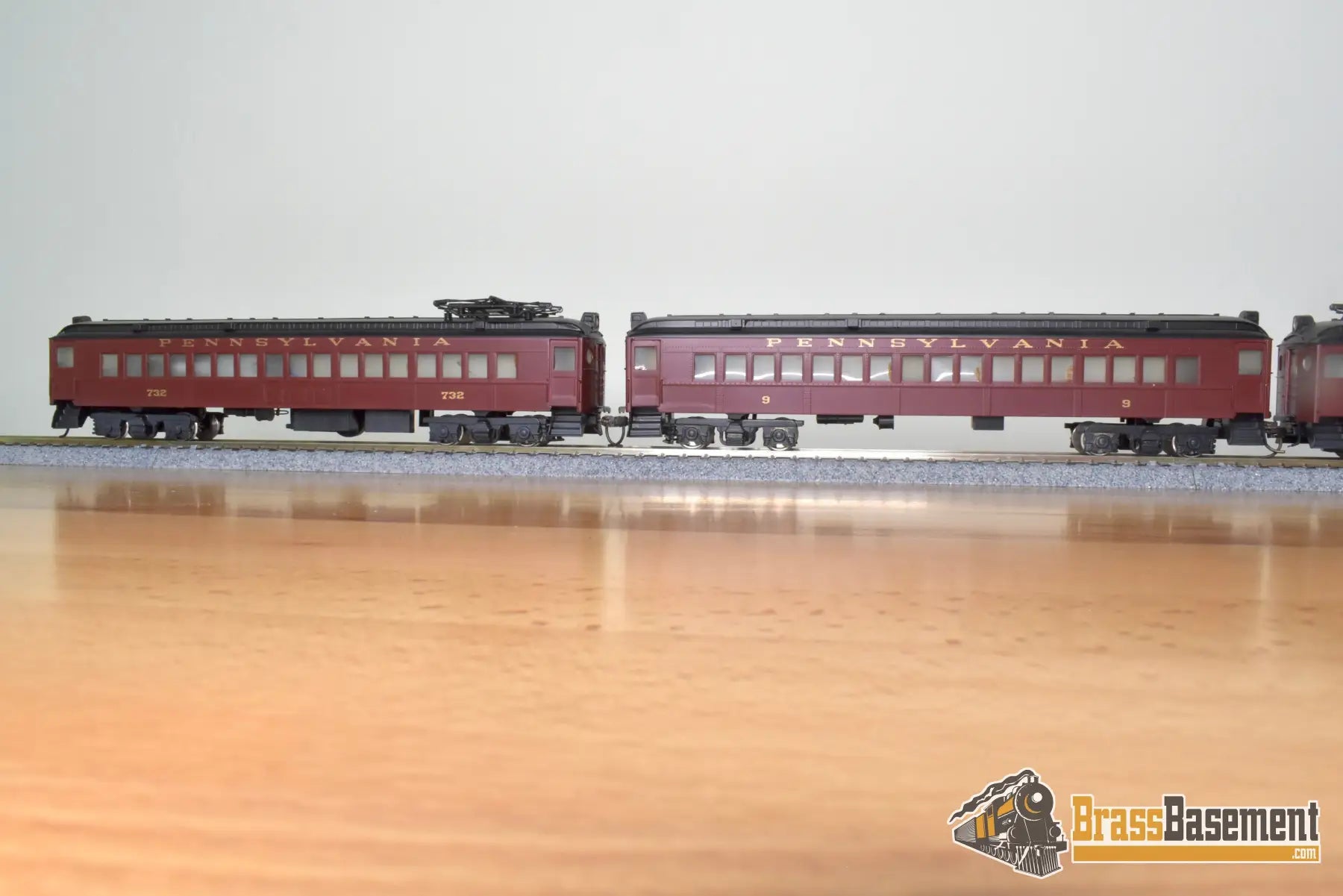 Ho Brass - Alco Models X-116S Prr Pennsylvania Railroad Mp54 3 Car Set Custom Painted Electric