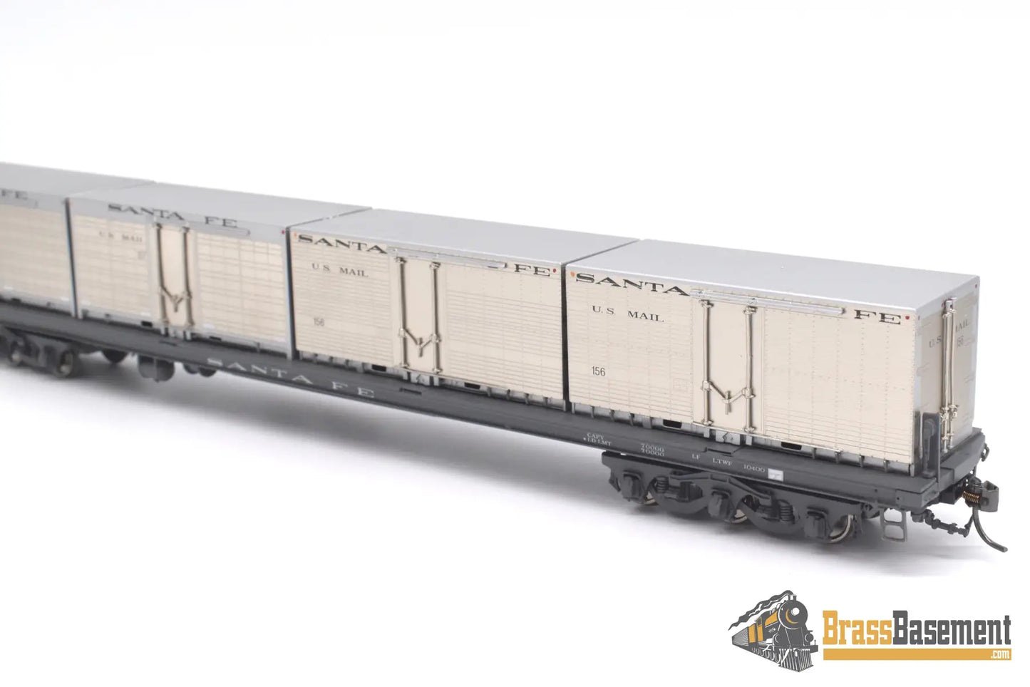 Ho Brass - Coach Yard 0477.1 Atsf Santa Fe Mail Container Flat #200 Factory Painted Sam - Tech