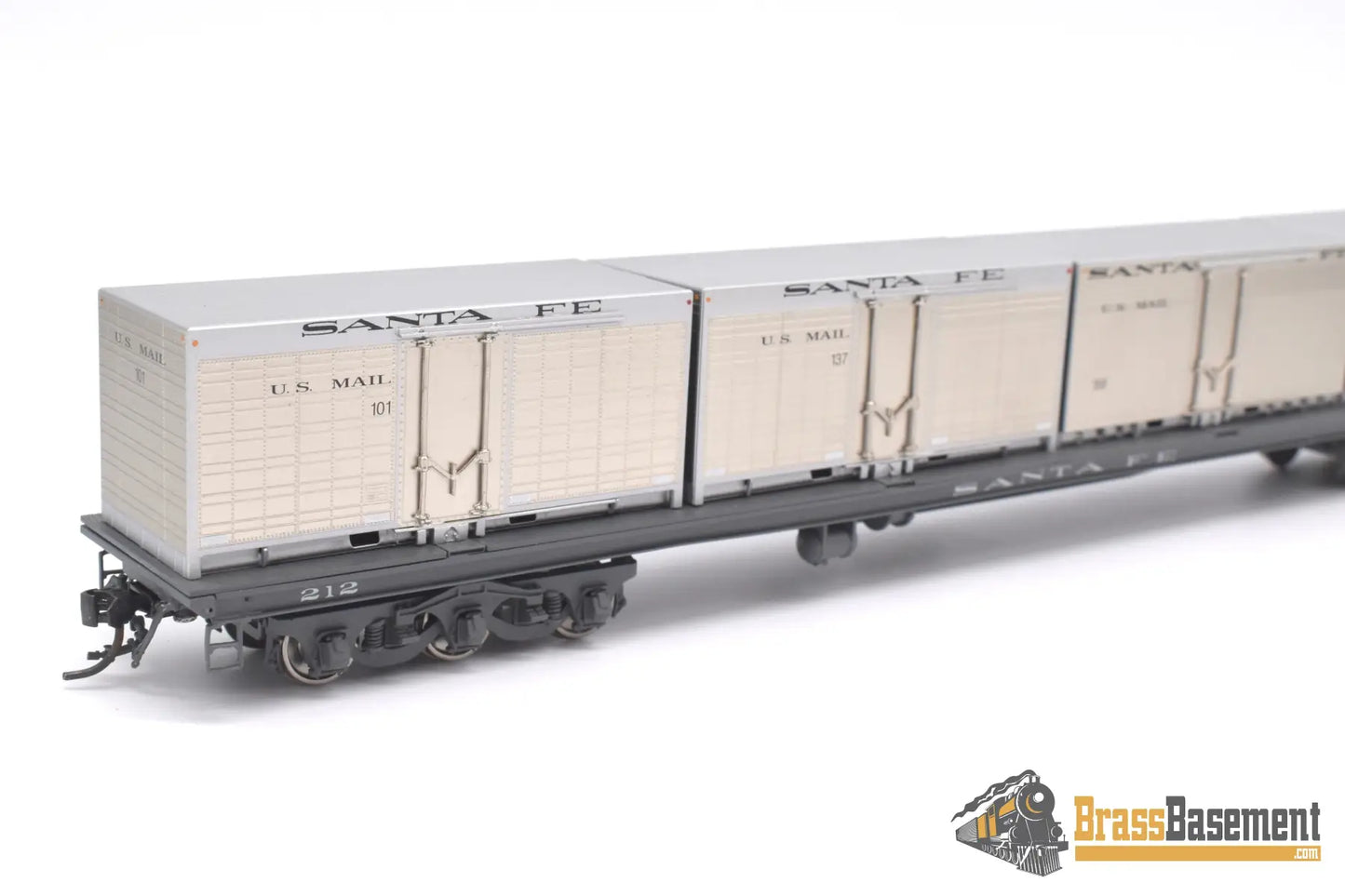 Ho Brass - Coach Yard 0477.1 Atsf Santa Fe Mail Container Flat #200 Factory Painted Sam - Tech