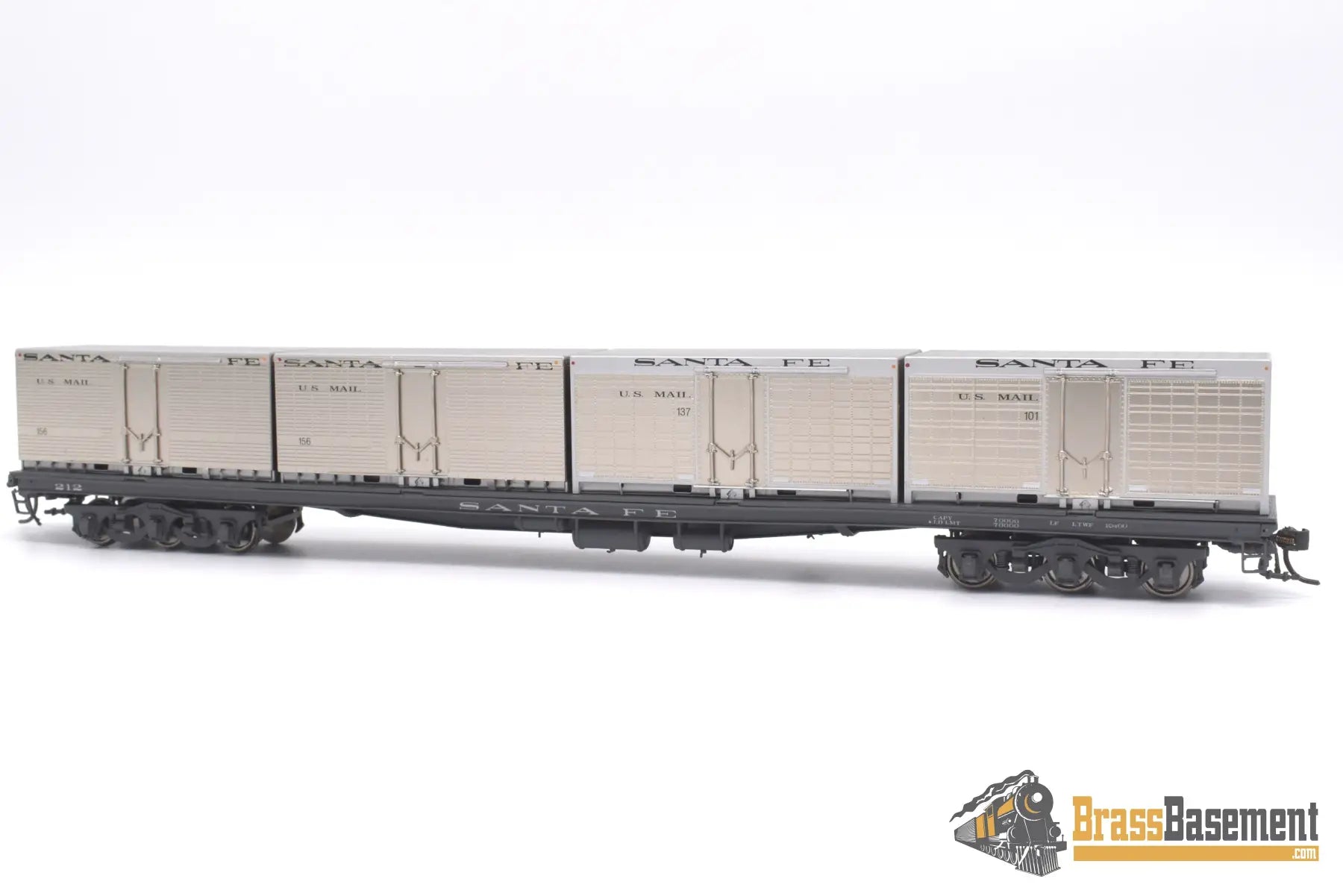 Ho Brass - Coach Yard 0477.1 Atsf Santa Fe Mail Container Flat #200 Factory Painted Sam - Tech