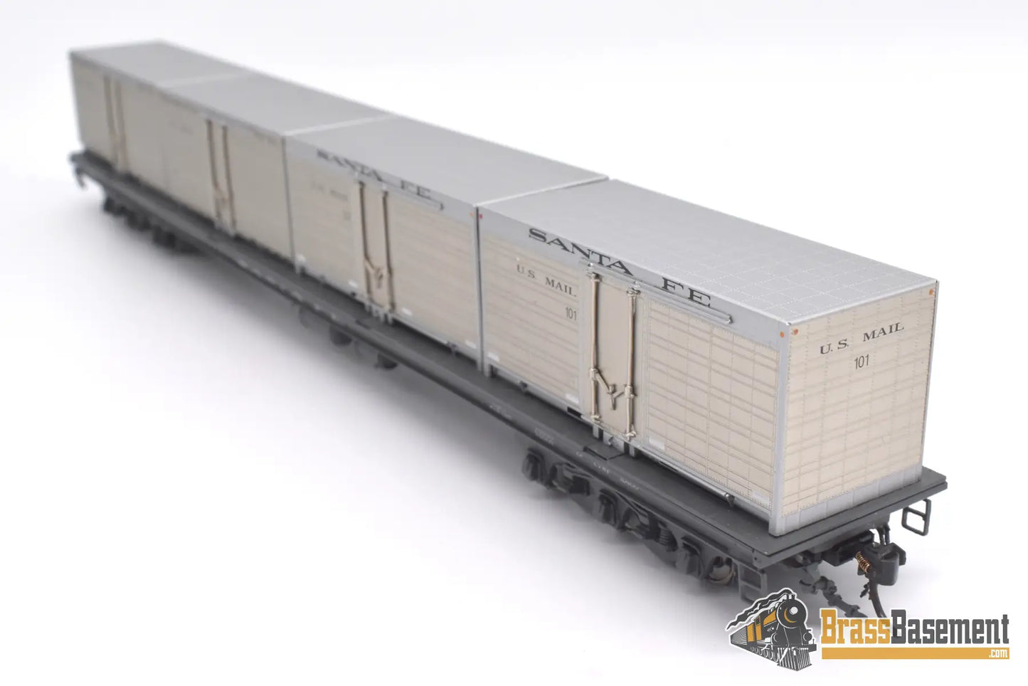 Ho Brass - Coach Yard 0477.1 Atsf Santa Fe Mail Container Flat #200 Factory Painted Sam - Tech