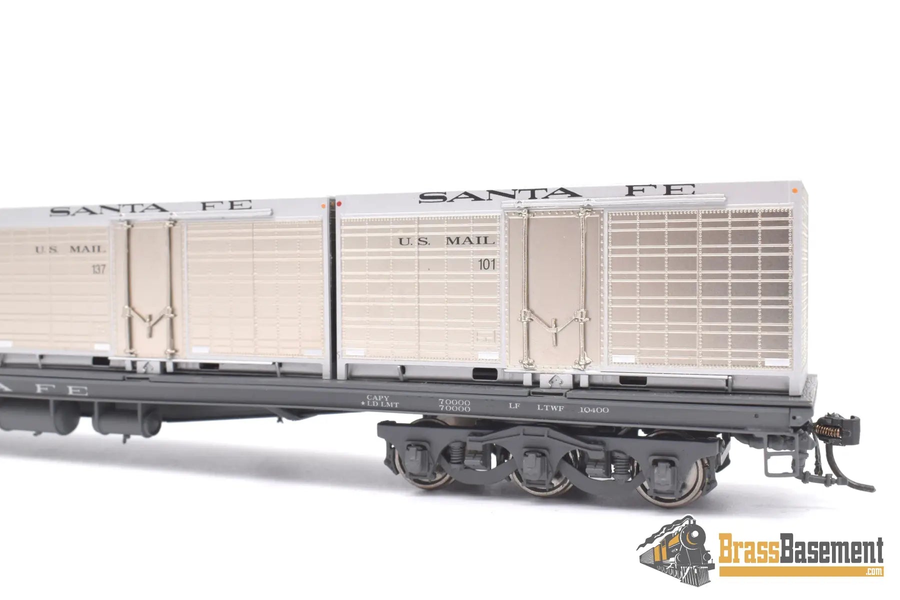 Ho Brass - Coach Yard 0477.1 Atsf Santa Fe Mail Container Flat #200 Factory Painted Sam - Tech