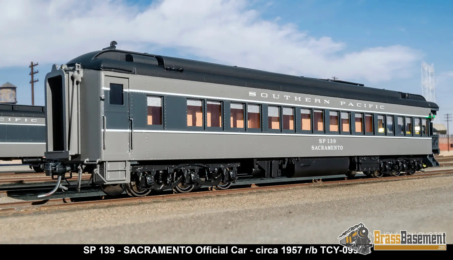 Ho Brass - Coach Yard 0997.1 Southern Pacific Sp Official’s Car ’Sacramento’ #139 F/P 1957