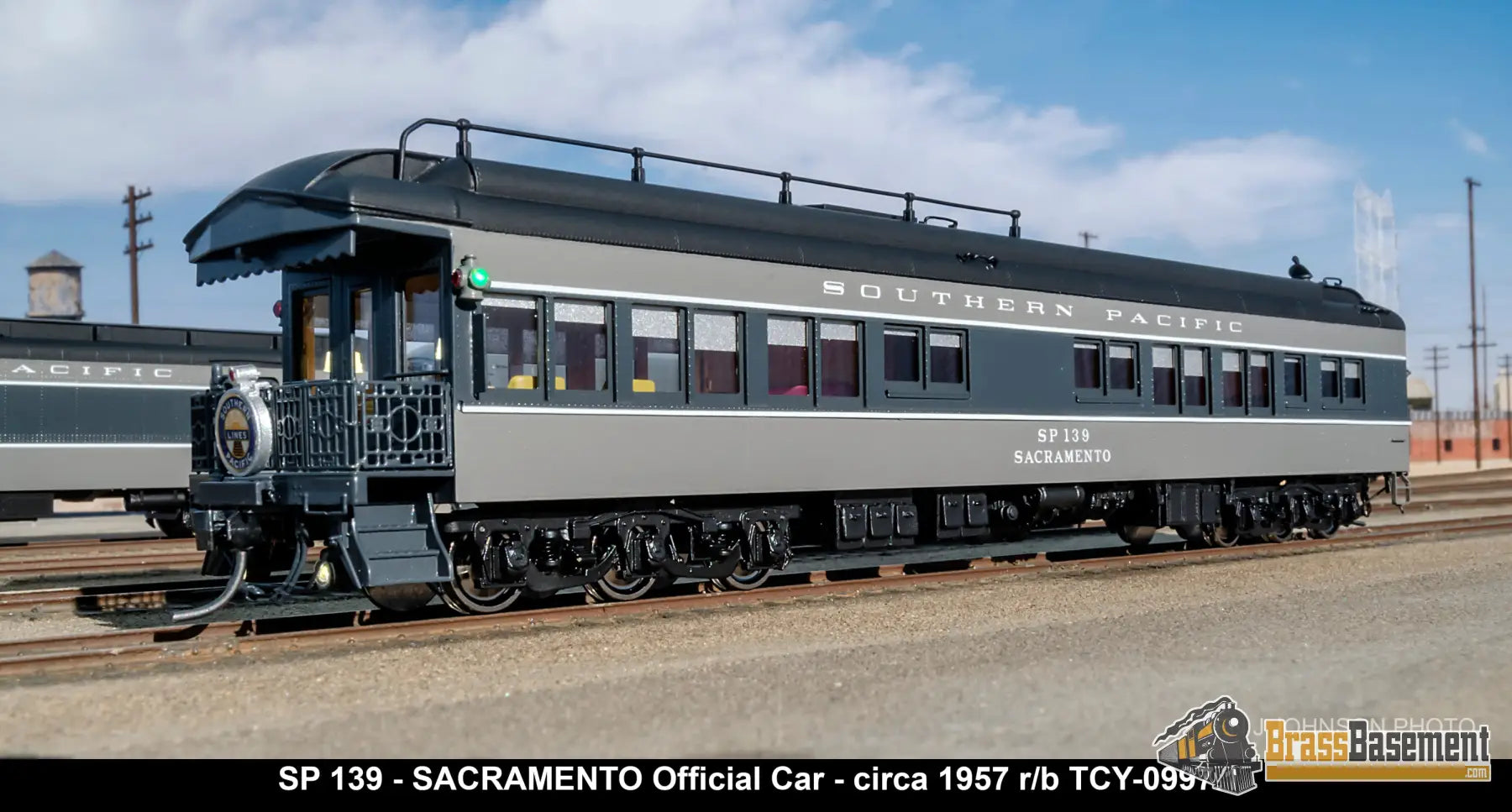 Ho Brass - Coach Yard 0997.1 Southern Pacific Sp Official’s Car ’Sacramento’ #139 F/P 1957