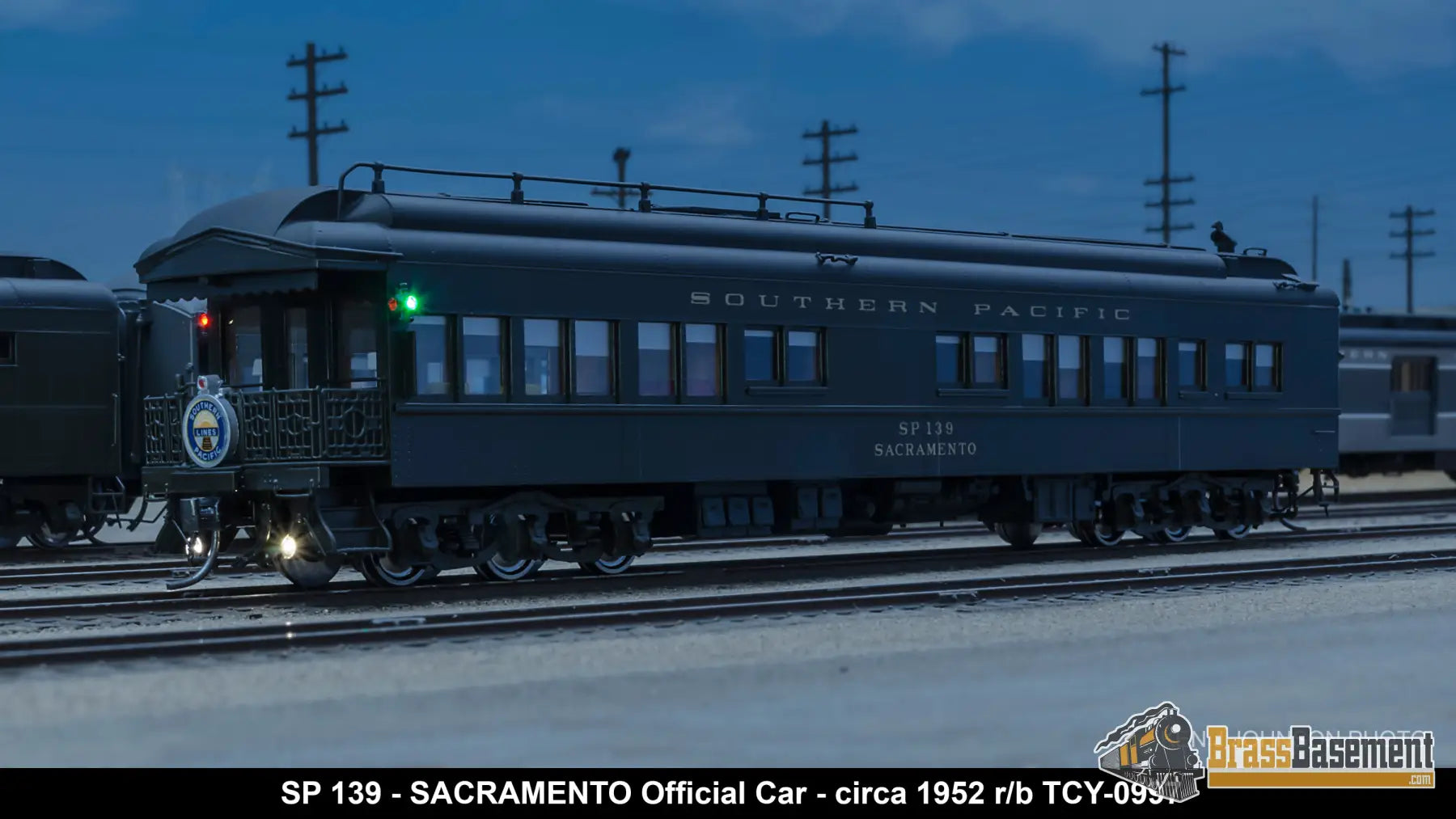 Ho Brass - Coach Yard 0997 Southern Pacific Sp Official’s Car ’Sacramento’ #139 F/P 1952 Dark