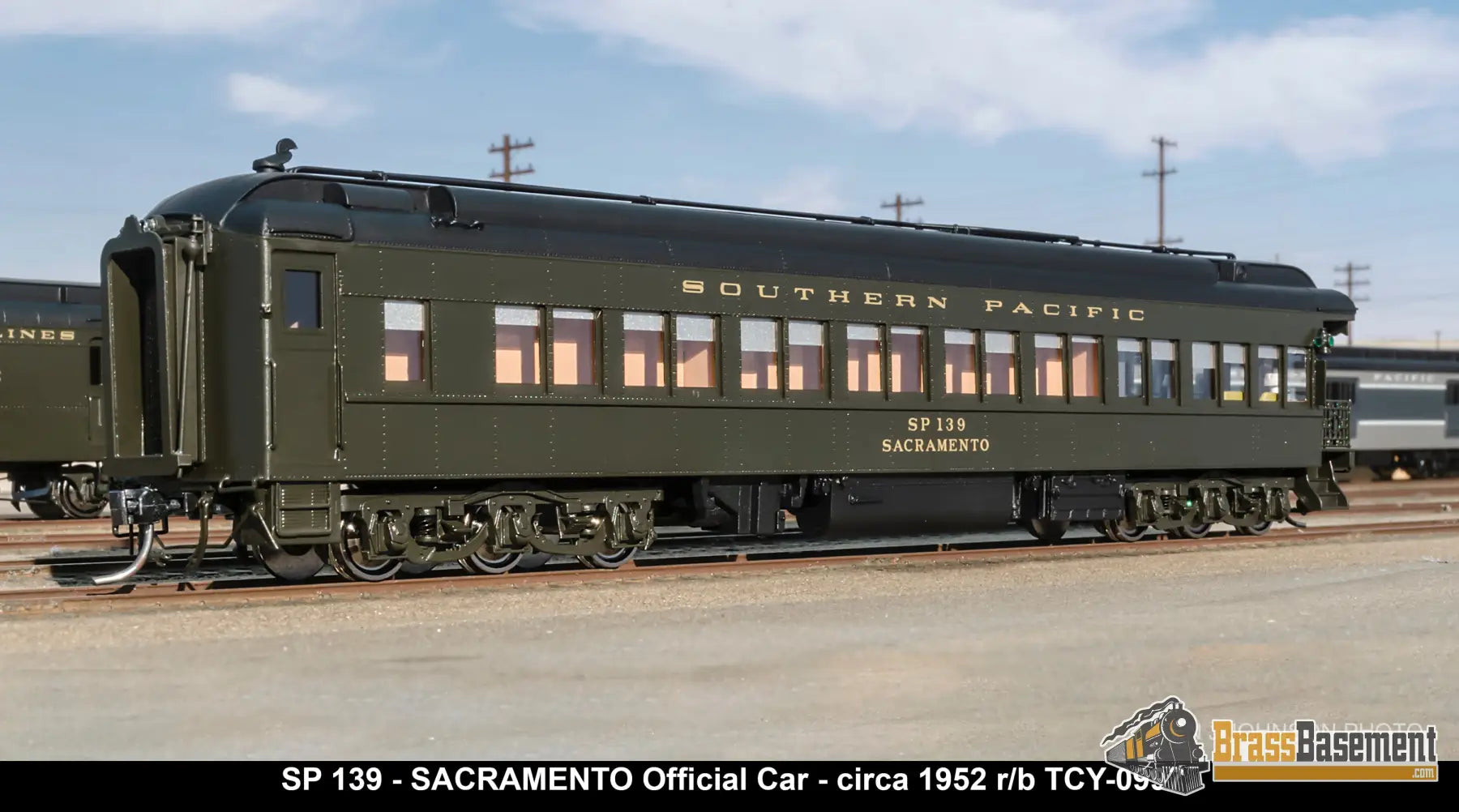 Ho Brass - Coach Yard 0997 Southern Pacific Sp Official’s Car ’Sacramento’ #139 F/P 1952 Dark