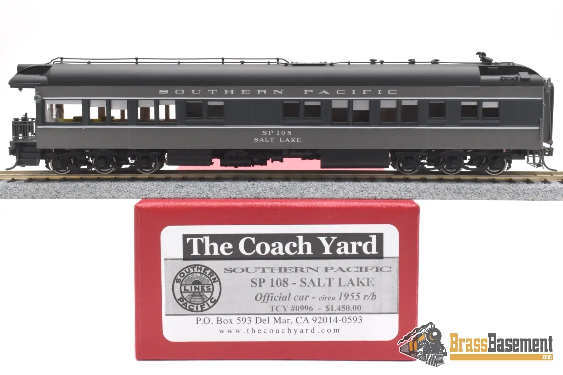 Ho Brass - Coach Yard 0998 Southern Pacific Sp Official’s Car ’Salt Lake’ #108 F/P 1955 Ttg