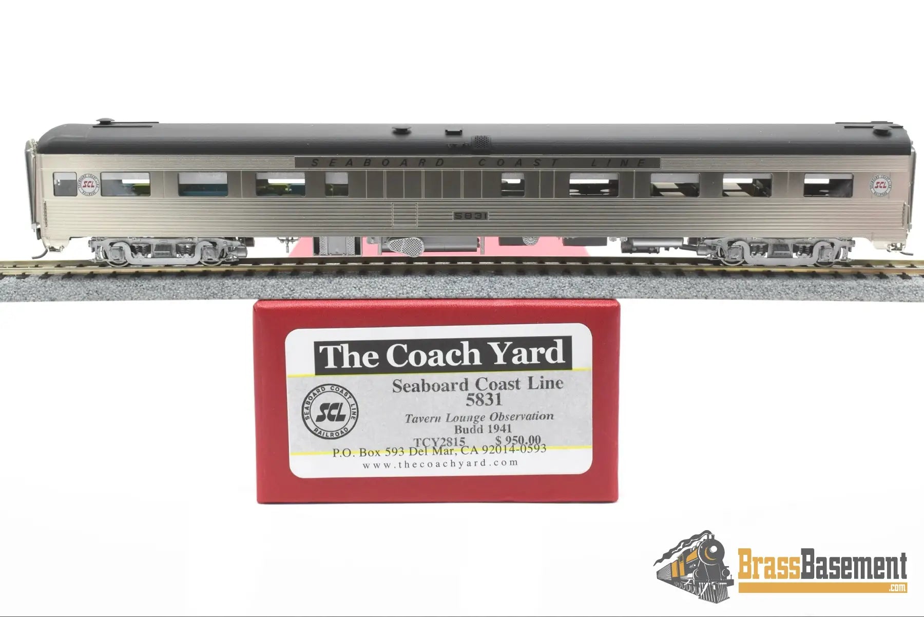 Ho Brass - Coach Yard 2815 Seaboard Coast Line Scl 5831 ‘Tavern Lounge Observation’ Brand New