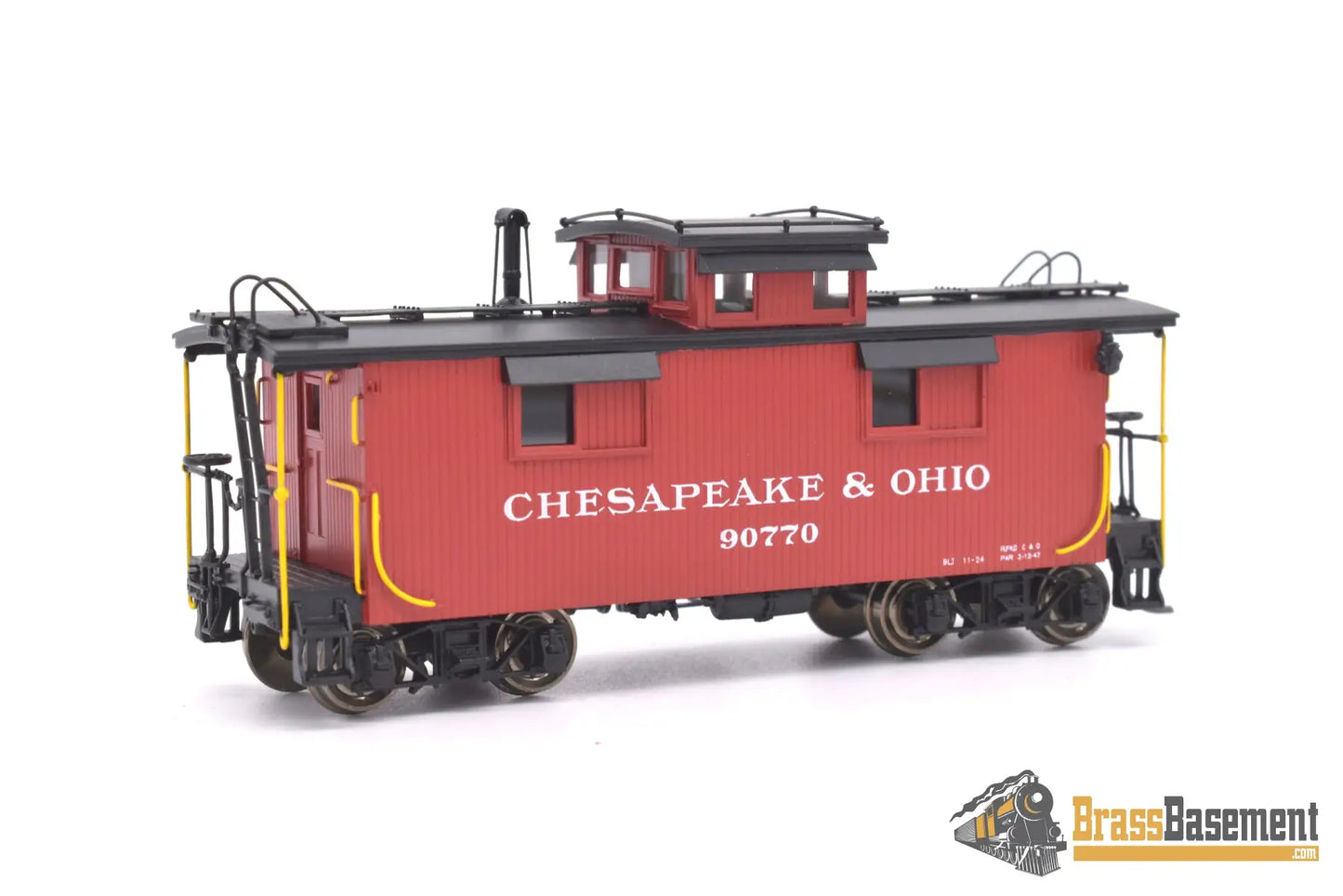 Ho Brass - Div Chesapeake & Ohio C&O 6 Window Cupola Caboose #90770 Factory Painted Red