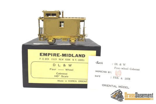 Ho Brass - Empire Midland Dl&W Lackawanna Caboose Unpainted Mint
