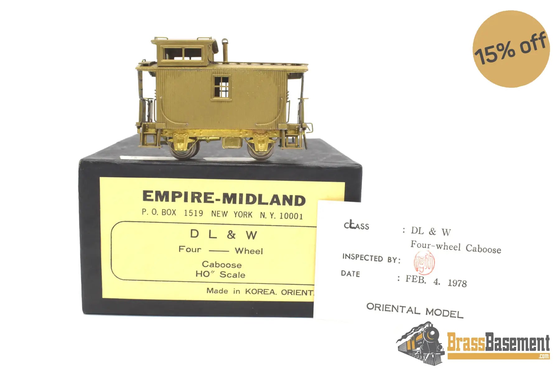 Ho Brass - Empire Midland Dl&W Lackawanna Caboose Unpainted Mint