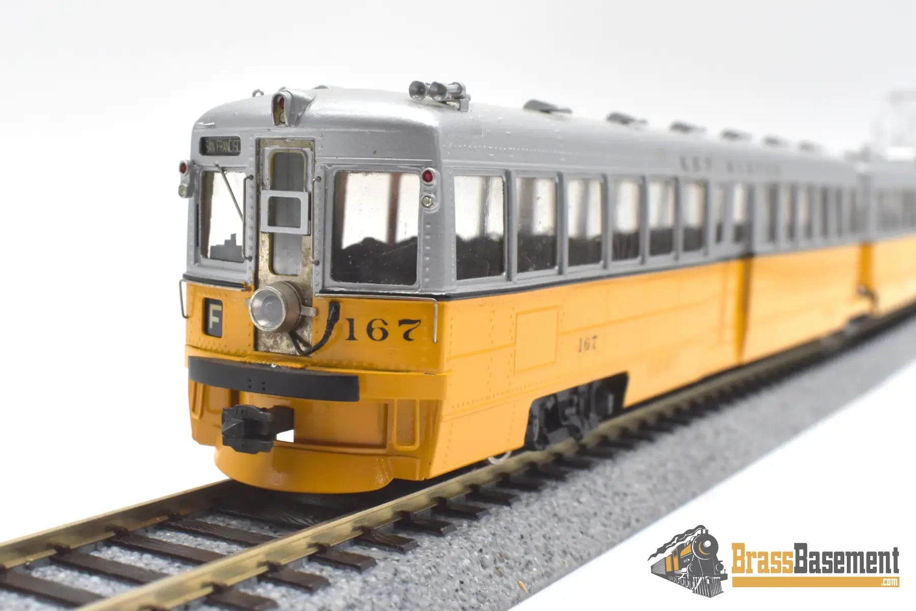 Ho Brass - Erie Limited Key System Bridge Unit Early Orange & Silver Scheme Runs Well Interurban