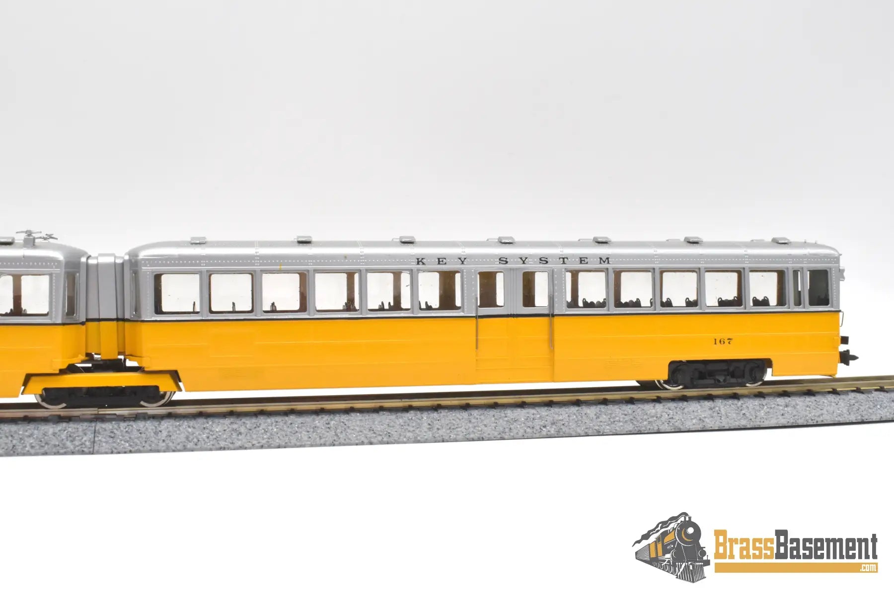 Ho Brass - Erie Limited Key System Bridge Unit Early Orange & Silver Scheme Runs Well Interurban