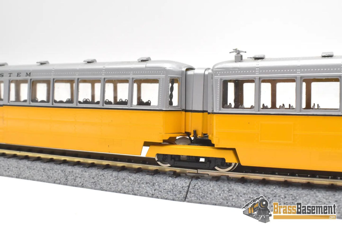 Ho Brass - Erie Limited Key System Bridge Unit Early Orange & Silver Scheme Runs Well Interurban