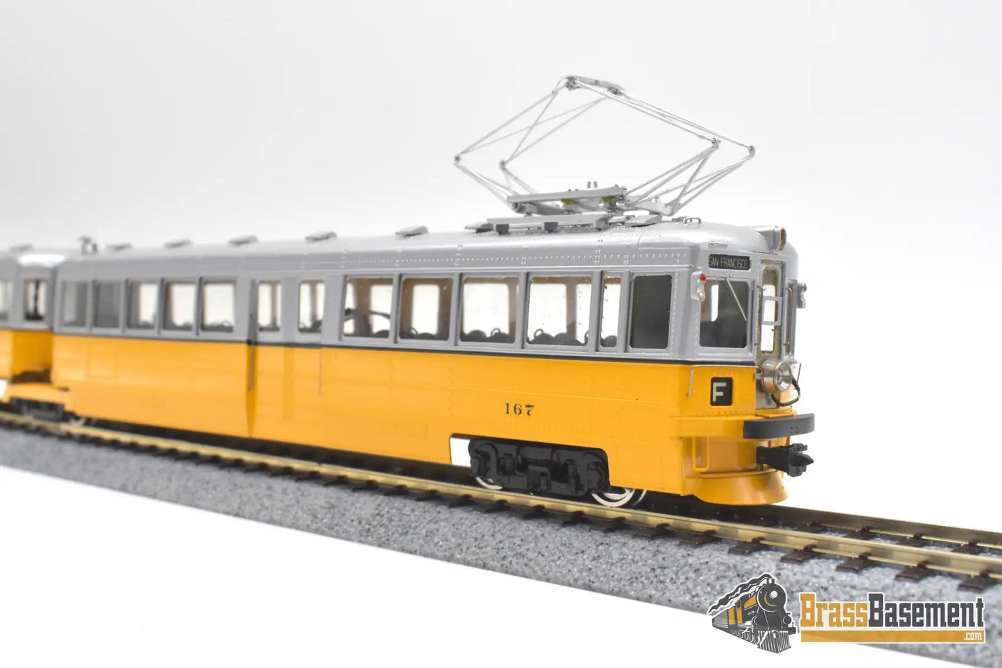 Ho Brass - Erie Limited Key System Bridge Unit Early Orange & Silver Scheme Runs Well Interurban