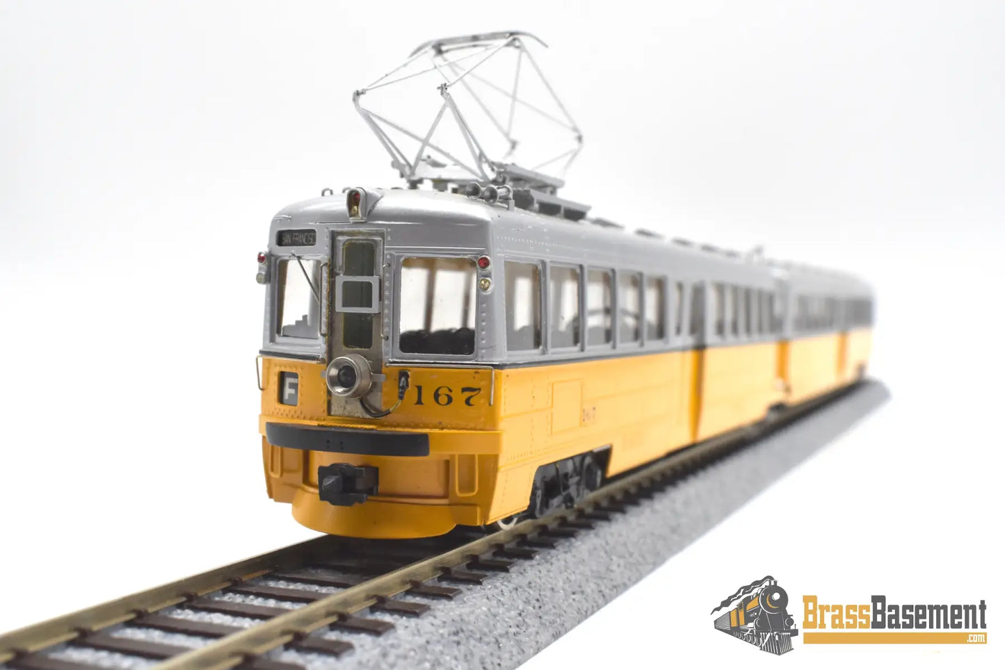 Ho Brass - Erie Limited Key System Bridge Unit Early Orange & Silver Scheme Runs Well Interurban