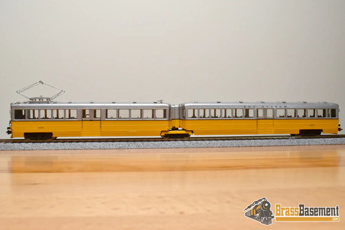 Ho Brass - Erie Limited Key System Bridge Unit Early Orange & Silver Scheme Runs Well Interurban