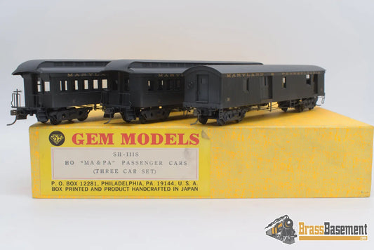 Ho Brass - Gem 3 Car Ma&Pa Maryland & Pennsylvania Set C/P Nice Passenger