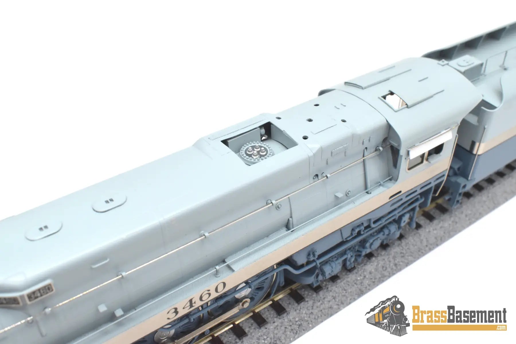 Ho Brass - Hallmark Atsf Santa Fe Blue Goose 4-6-4 #3460 Modified Skirts Samhongsa Fp Steam