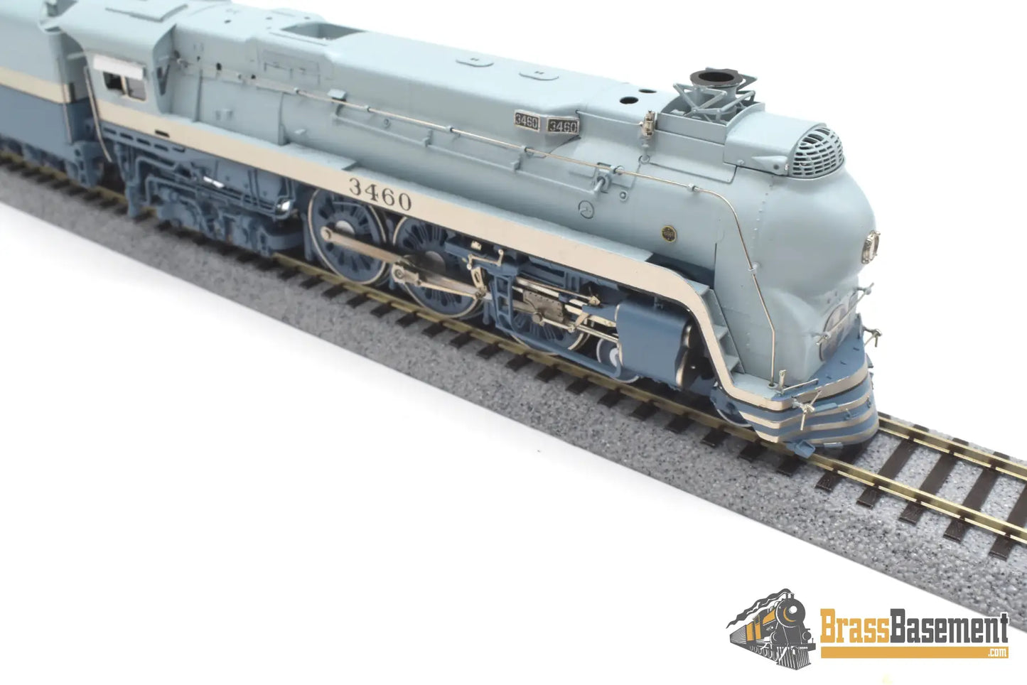 Ho Brass - Hallmark Atsf Santa Fe Blue Goose 4-6-4 #3460 Modified Skirts Samhongsa Fp Steam