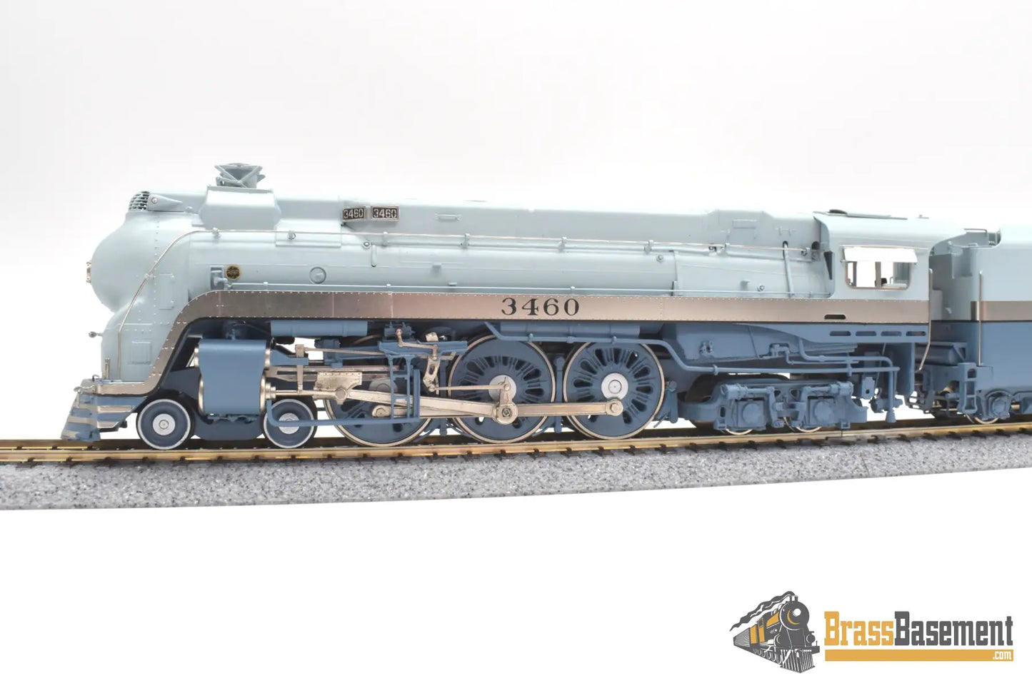 Ho Brass - Hallmark Atsf Santa Fe Blue Goose 4-6-4 #3460 Modified Skirts Samhongsa Fp Steam