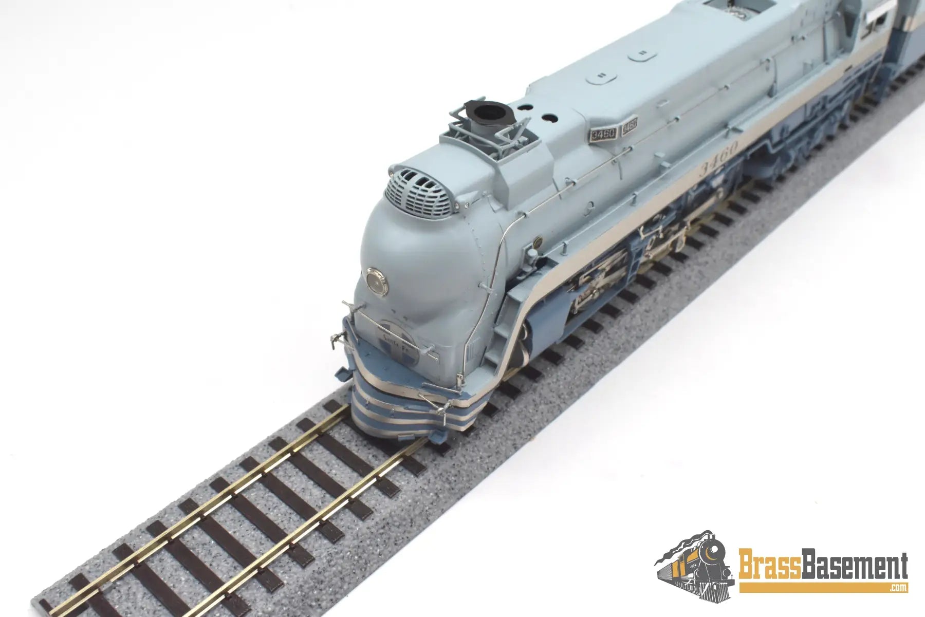 Ho Brass - Hallmark Atsf Santa Fe Blue Goose 4-6-4 #3460 Modified Skirts Samhongsa Fp Steam