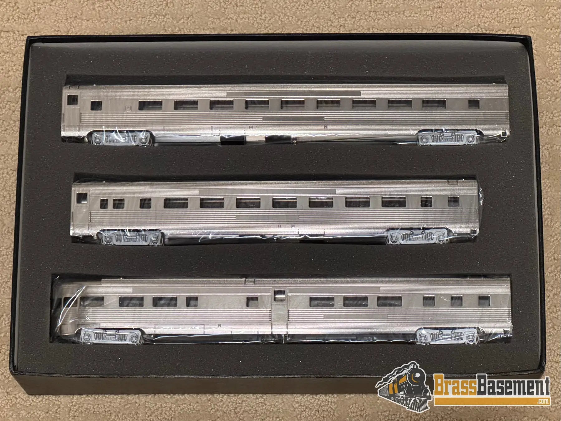 Ho Brass - Hallmark Cb&Q Burlington General Pershing Zephyr 3 Car Set Mint Passenger