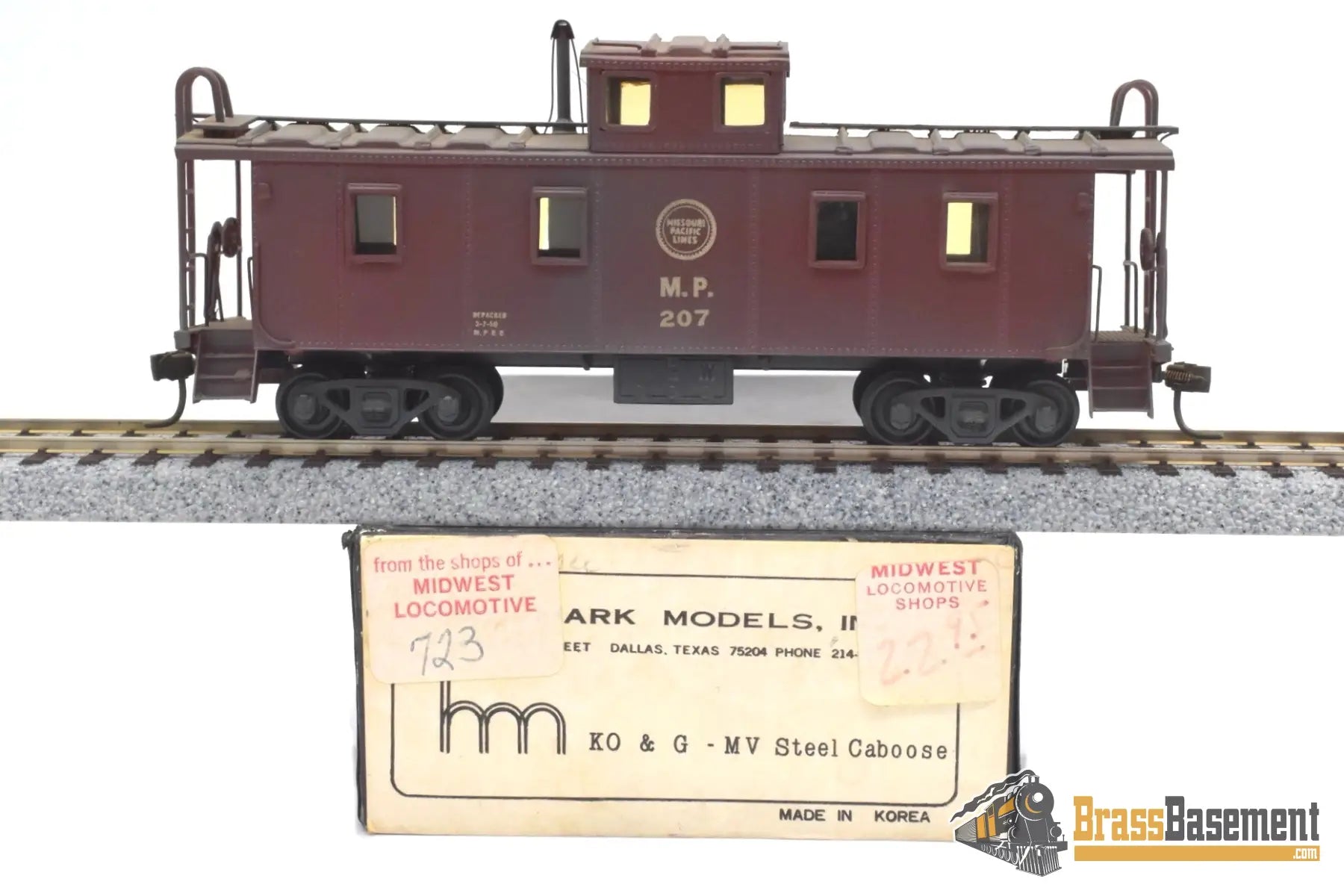 Ho Brass - Hallmark Missouri Pacific Mopac Mv Steel Caboose Custom Painted