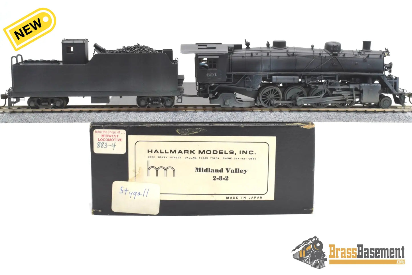 Ho Brass - Hallmark Models Midland Valley 2-8-2 #601 Nice Black Paint Steam