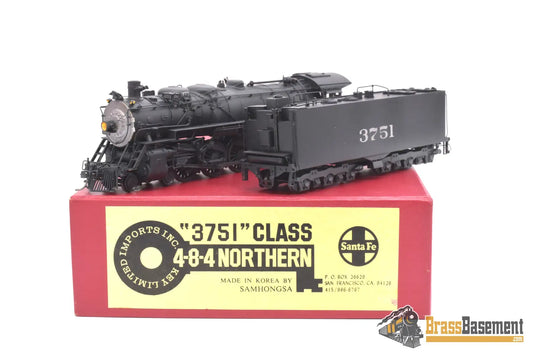 Ho Brass - Key Atsf Santa Fe 3751 Class 4 - 8 - 4 As Delivered Samhongsa C/P Steam