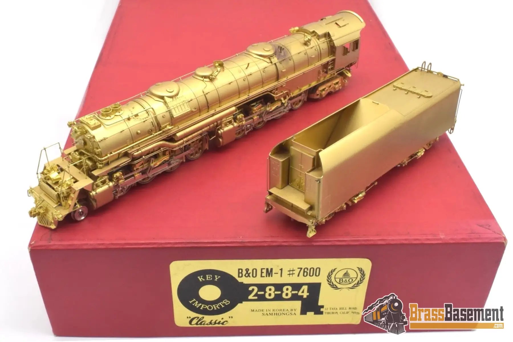 Ho Brass - Key Imports Baltimore & Ohio B&O Em-1 2-8-8-4 7600 Class Unpainted Steam