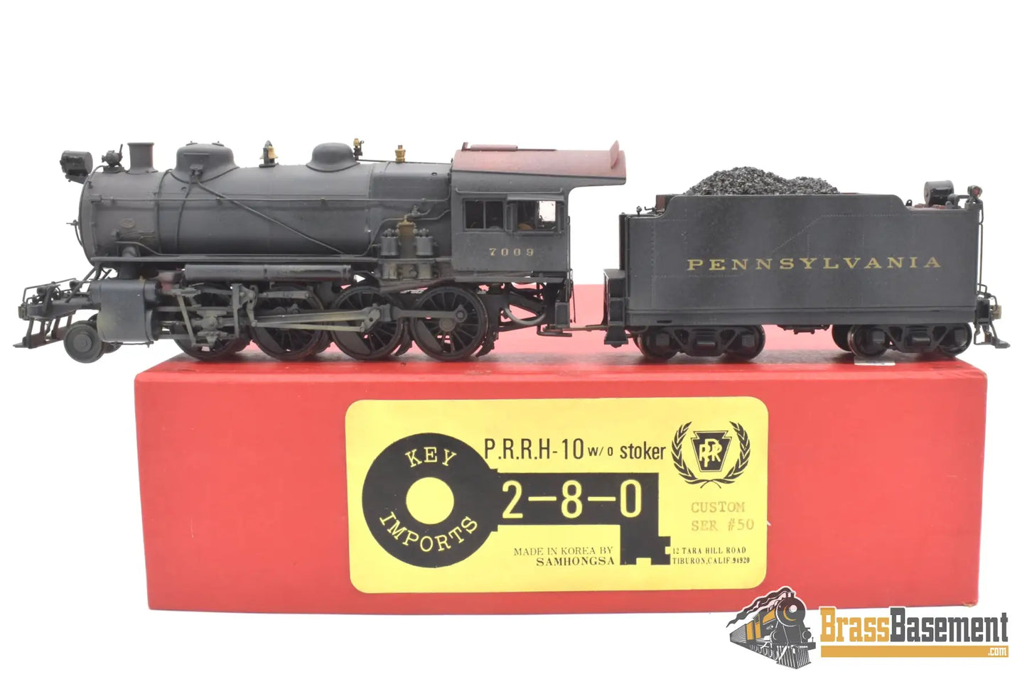 Ho Brass - Key Imports C/S #50 Pennsylvania Rr Prr H10 2 - 8 - 0 #7009 No Stoker F/P Weathered Steam