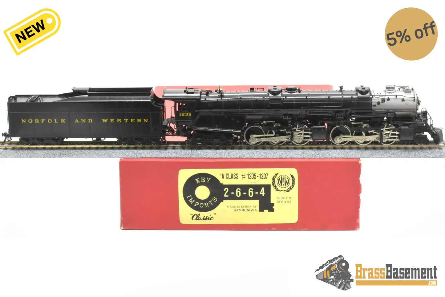 Ho Brass - Key Imports N&W Norfolk & Western ’A’ 2 - 6 - 6 - 4 #1235 Custom Series #92 1991