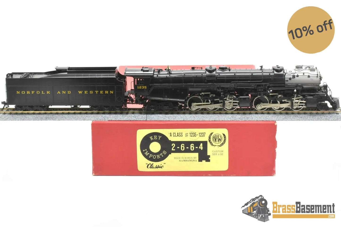 Ho Brass - Key Imports N&W Norfolk & Western ’A’ 2 - 6 - 6 - 4 #1235 Custom Series #92 1991