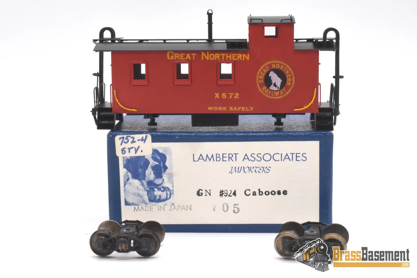 Ho Brass - Lambert 705 Great Northern Gn Wood Caboose X572 Custom Painted Original Electric