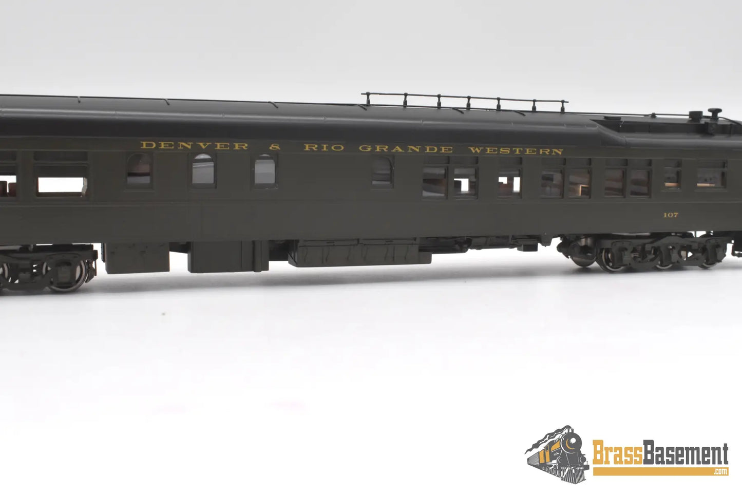 Ho Brass - Nbl D&Rgw Business Car #107 (2Nd) 1951-1955 Era Version 5B Fp Pullman Green Last