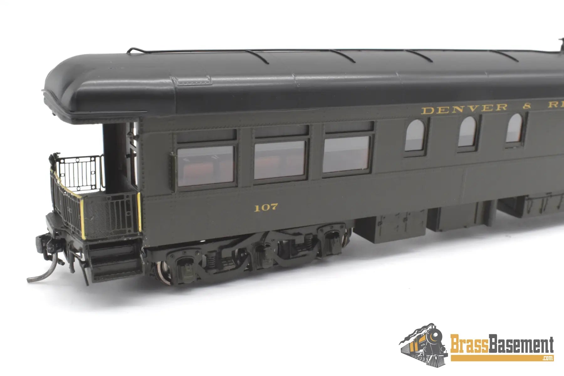 Ho Brass - Nbl D&Rgw Business Car #107 (2Nd) 1951-1955 Era Version 5B Fp Pullman Green Last