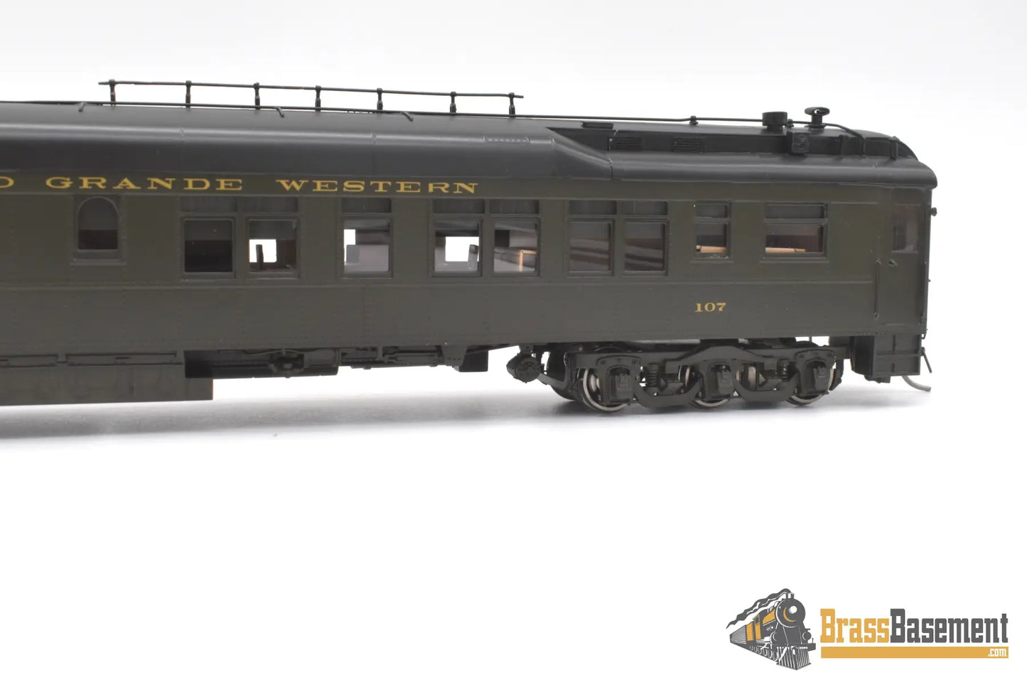 Ho Brass - Nbl D&Rgw Business Car #107 (2Nd) 1951-1955 Era Version 5B Fp Pullman Green Last