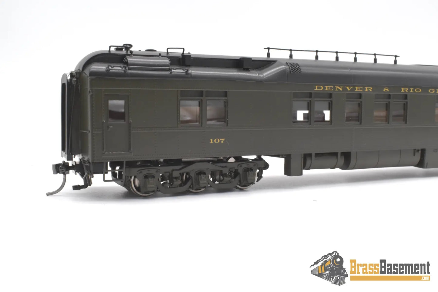 Ho Brass - Nbl D&Rgw Business Car #107 (2Nd) 1951-1955 Era Version 5B Fp Pullman Green Last