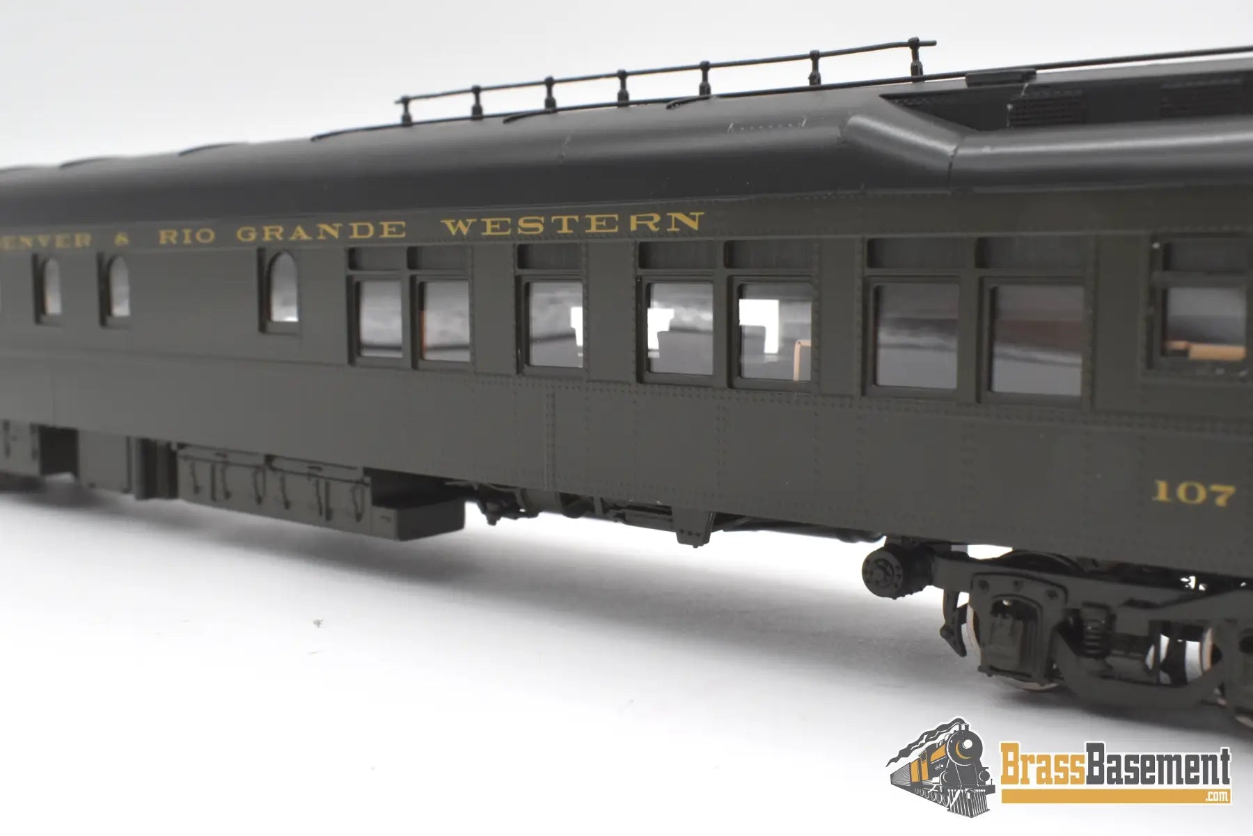 Ho Brass - Nbl D&Rgw Business Car #107 (2Nd) 1951-1955 Era Version 5B Fp Pullman Green Last