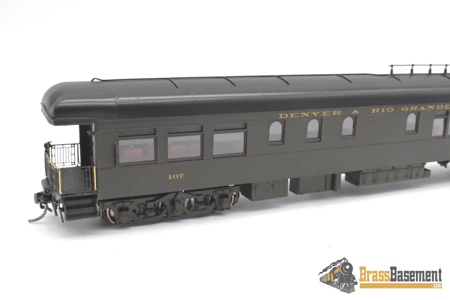 Ho Brass - Nbl D&Rgw Business Car #107 (2Nd) 1951-1955 Era Version 5B Fp Pullman Green Last