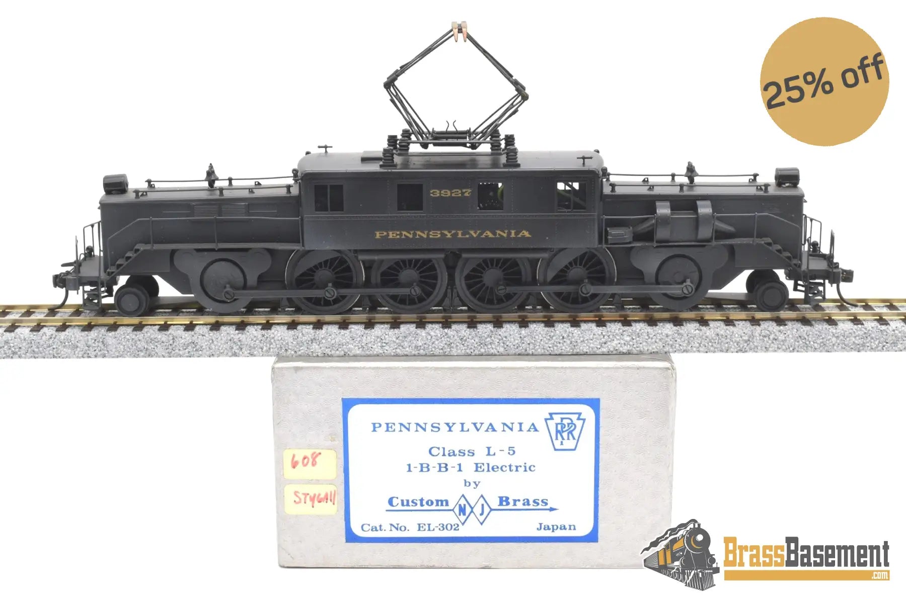 Ho Brass - Njcb El - 302 Prr Pennsylvania Railroad L - 5 Jackshaft Electric Custom Paint Nice