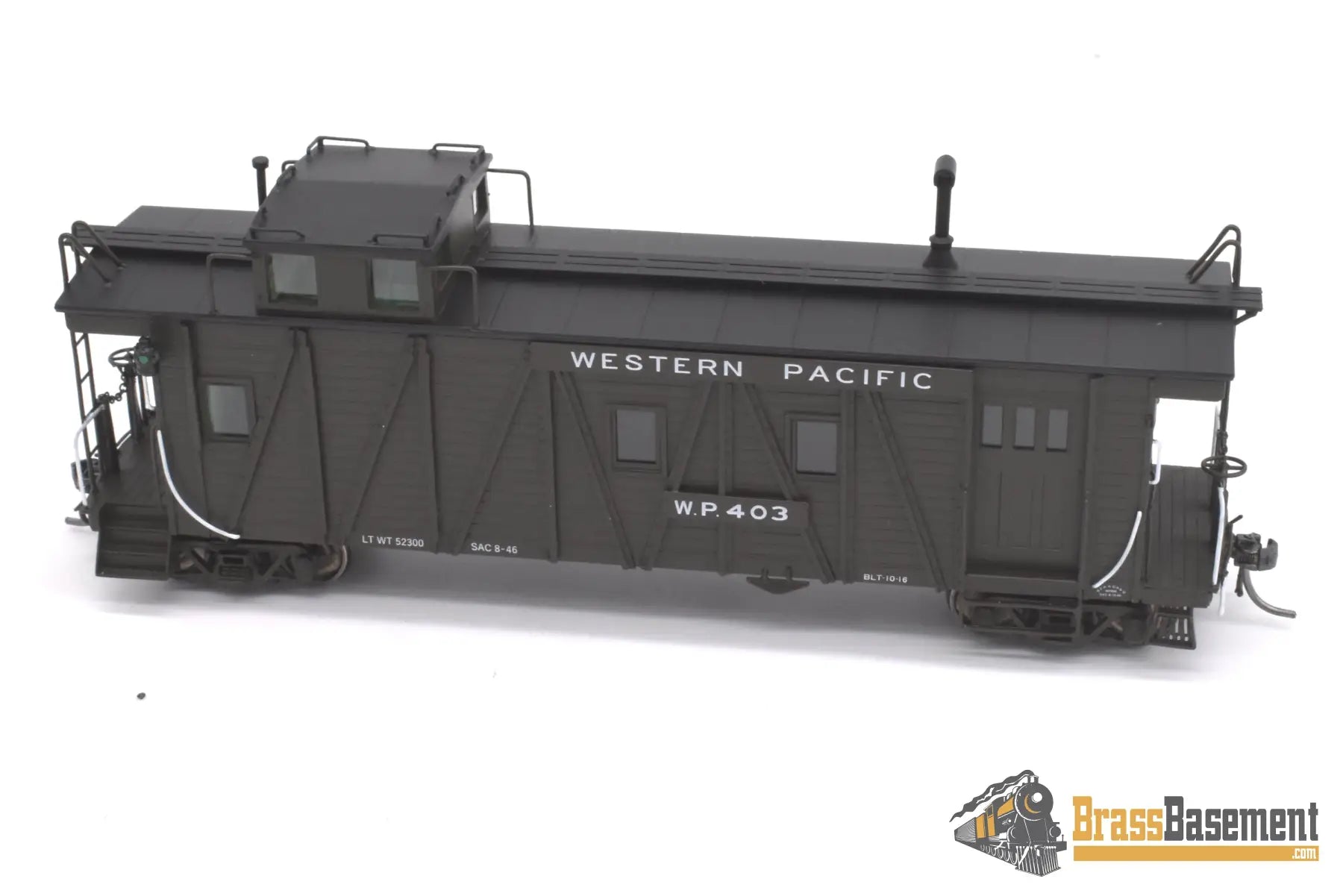 Ho Brass - North Bank Line Nbl Western Pacific Wp Caboose #403 Side Door Fp Pullman Green