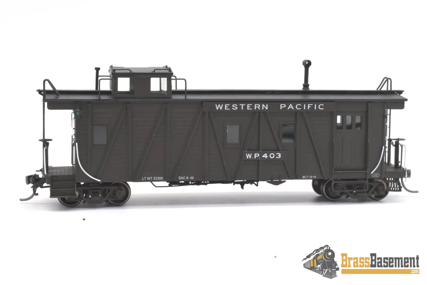 Ho Brass - North Bank Line Nbl Western Pacific Wp Caboose #403 Side Door Fp Pullman Green