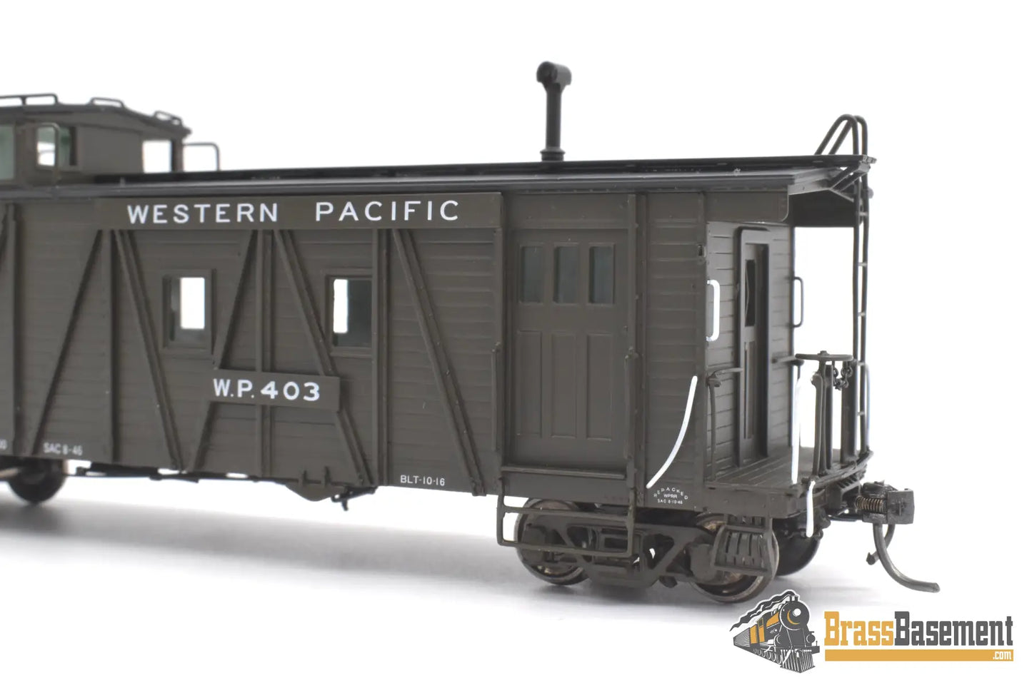 Ho Brass - North Bank Line Nbl Western Pacific Wp Caboose #403 Side Door Fp Pullman Green