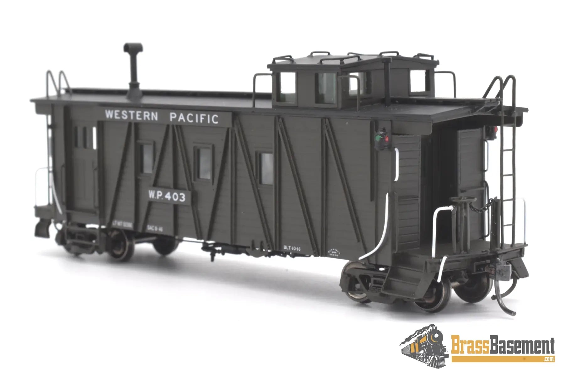 Ho Brass - North Bank Line Nbl Western Pacific Wp Caboose #403 Side Door Fp Pullman Green