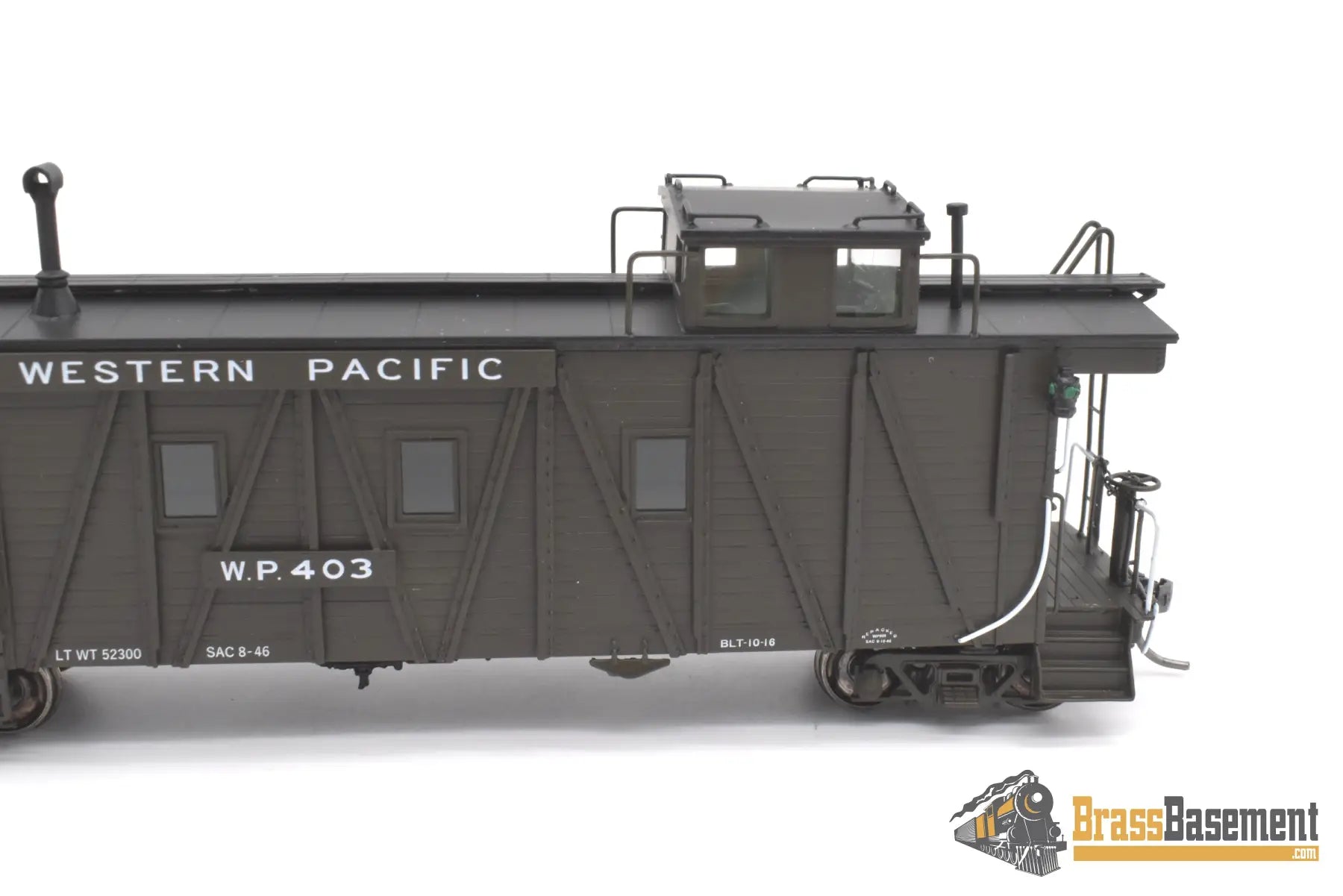 Ho Brass - North Bank Line Nbl Western Pacific Wp Caboose #403 Side Door Fp Pullman Green